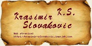 Krasimir Slovaković vizit kartica